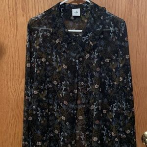 CAbi Floret Floral Ruffle Blouse
